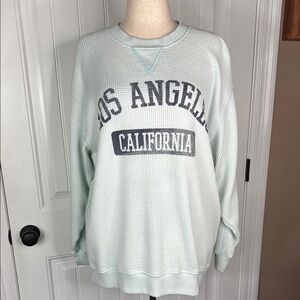 Aerie Women's Sweatshirt - Light Green and Dark Gray Sz L